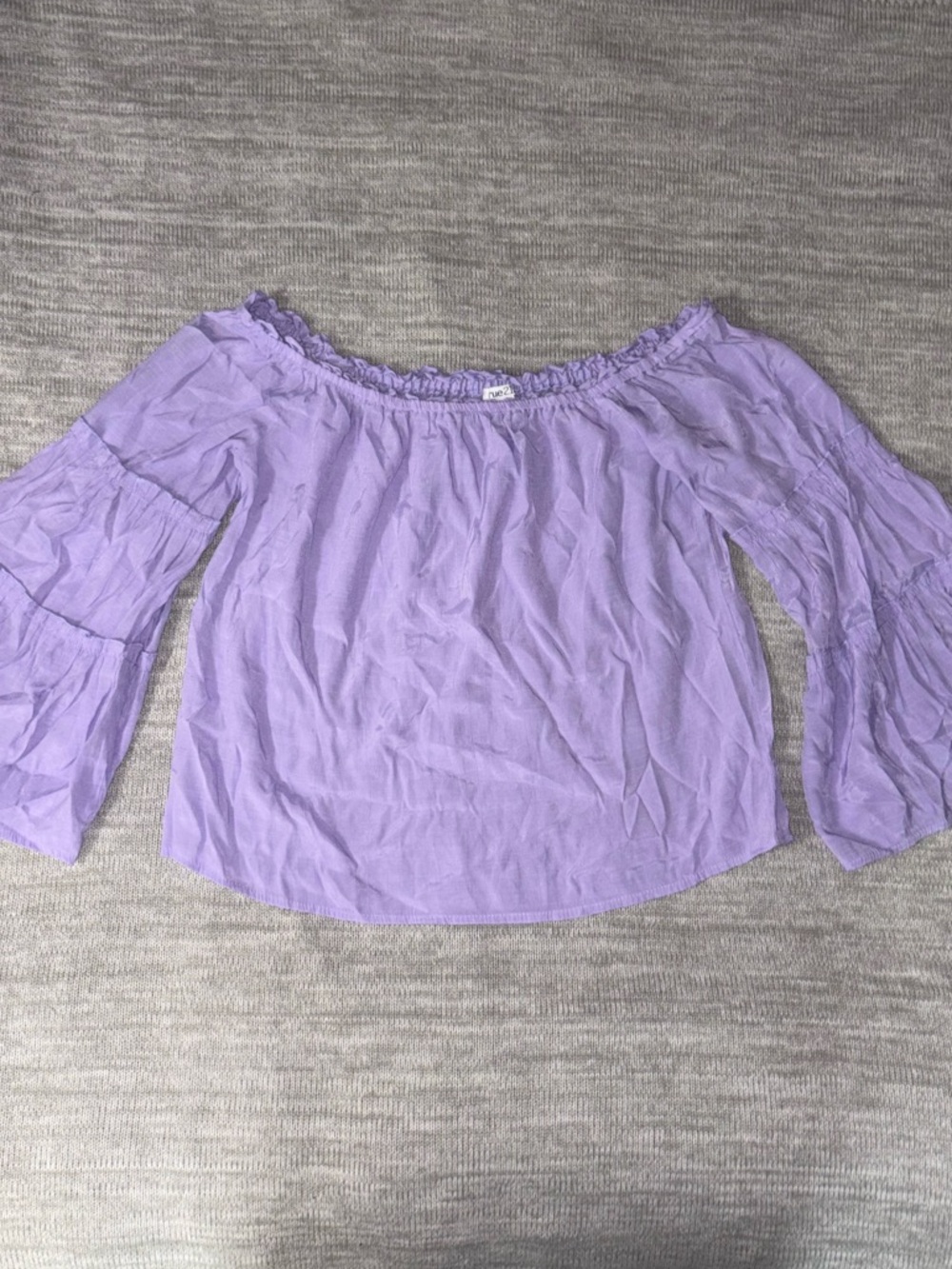 Rue21 Lavender Off-Shoulder Bell Sleeve Top